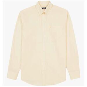 IZOD Men's Long sleeve Solid Button Down Shirt, Golden Cream Bt, X-Large Tall